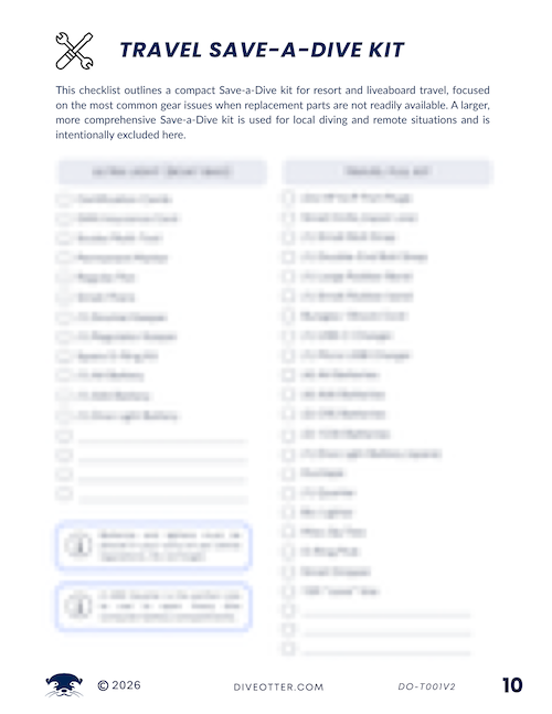 Travel Save-A-Dive Kit
